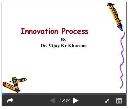 More on Creativity (Invention) and Innovation